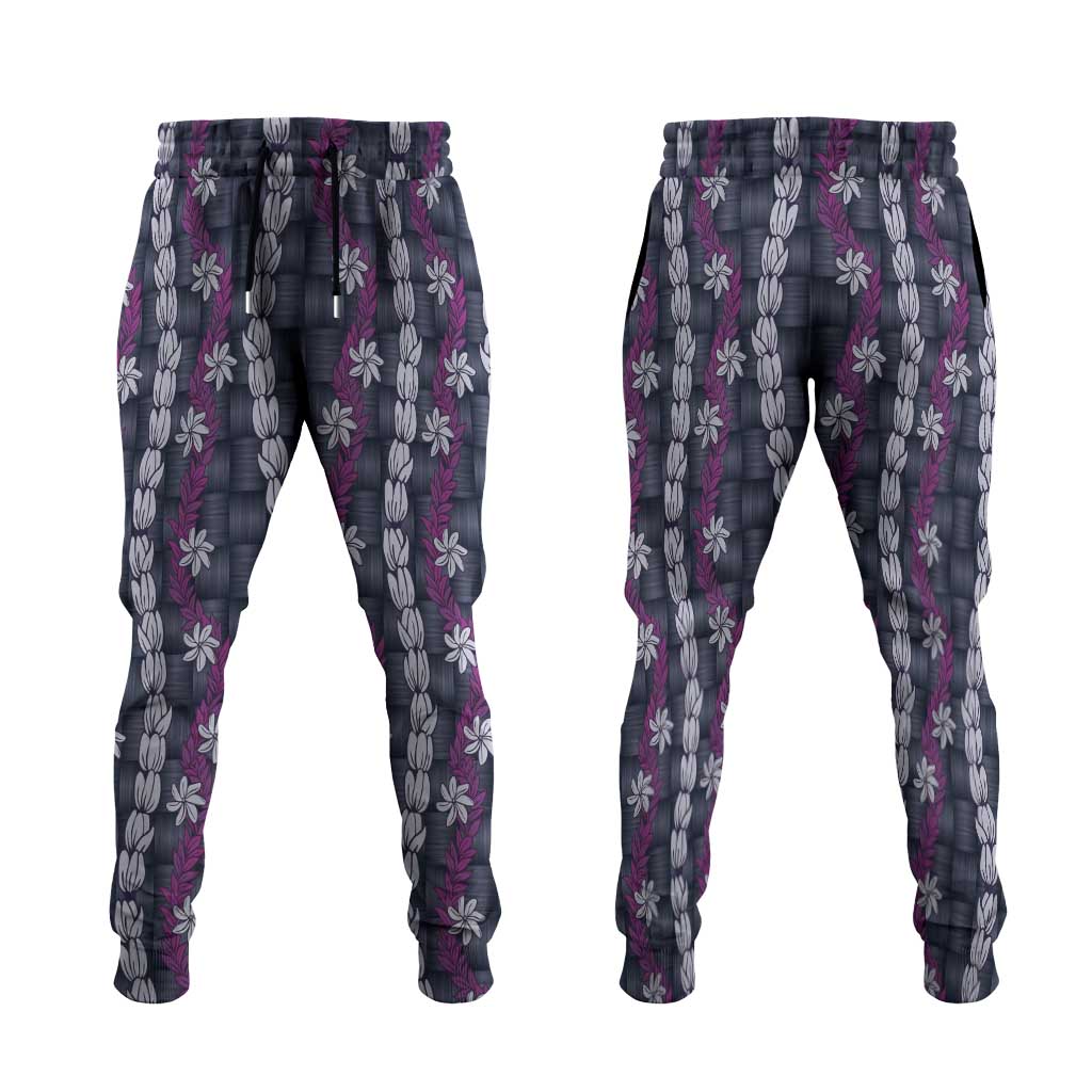 Pikake Maile Tiare Lei Jogger Pants Poni Lauhala Pattern