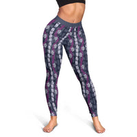 Pikake Maile Tiare Lei Leggings Poni Lauhala Pattern
