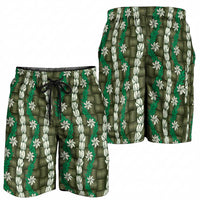 Pikake Maile Tiare Lei Shorts for Men Omaomao Lauhala Pattern
