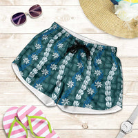 Pikake Maile Tiare Lei Shorts for Women Polu Lauhala Pattern