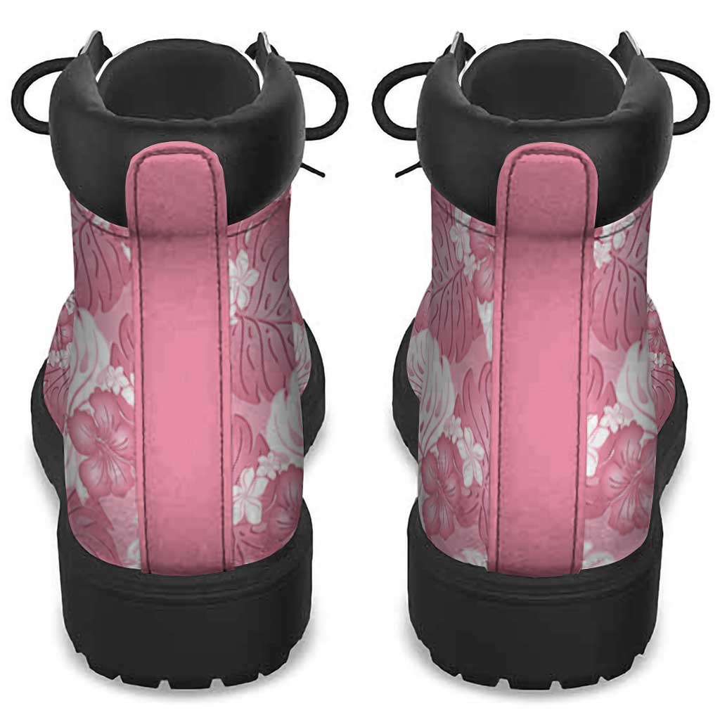 Pink Aloha Hawaii All Season Boots Monstera Hibiscus Plumeria Seamless Vibes - Polynesian Pride
