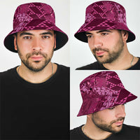 Pink Aloha Hawaii Bucket Hat Hawaiian Kakau Ohia Lehua Lei - Polynesian Pride