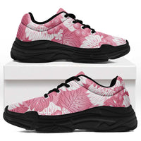 Pink Aloha Hawaii Chunky Sneakers Monstera Hibiscus Plumeria Seamless Vibes LT14 Pink - Polynesian Pride