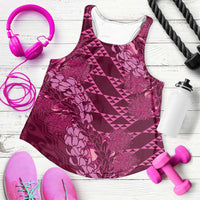 Pink Aloha Hawaii Women Racerback Tank Hawaiian Kakau Ohia Lehua Lei - Polynesian Pride