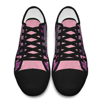 Pink Aotearoa Kowhaiwhai Pattern Low Top Shoes NZ Maori Quilt Style - Polynesian Pride