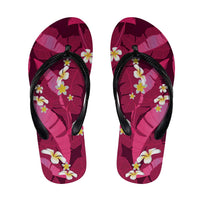 Pink Banana Leaf Hawaii Flip Flops Lau Maia Plumeria Tropical Summer Vibes