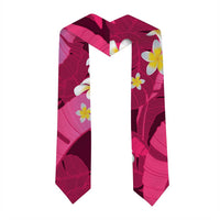 Pink Banana Leaf Hawaii Graduation Stole Lau Maia Plumeria Tropical Summer Vibes