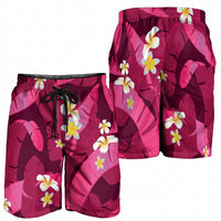 Pink Banana Leaf Hawaii Shorts for Men Lau Maia Plumeria Tropical Summer Vibes