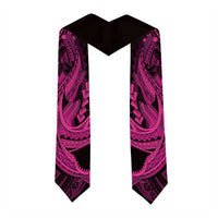 Pink Black Aloha Hawaii Graduation Stole Polynesian Shark Tattoo With Plumeria - Polynesian Pride