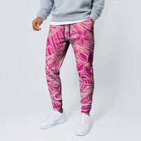 Pink Gradient Polynesia Jogger Pants Hawaiian Tribal Hammerhead Shark Tattoo - Polynesian Pride