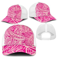 Pink Gradient Polynesia Mesh Trucker Cap Hawaiian Tribal Hammerhead Shark Tattoo - Polynesian Pride