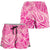 Pink Gradient Polynesia Shorts for Women Hawaiian Tribal Hammerhead Shark Tattoo - Polynesian Pride