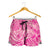 Pink Gradient Polynesia Shorts for Women Hawaiian Tribal Hammerhead Shark Tattoo - Polynesian Pride