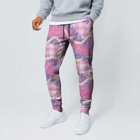 Pink Hawaii Palaka Honohono Pikake Jogger Pants Hawaiian Orchid Lei Polynesian Pattern - Polynesian Pride