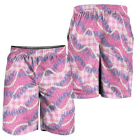 Pink Hawaii Palaka Honohono Pikake Shorts for Men Hawaiian Orchid Lei Polynesian Pattern - Polynesian Pride