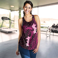 Pink Hawaii Women Racerback Tank Hammerhead Shark Tattoo Curve Polynesian - Polynesian Pride