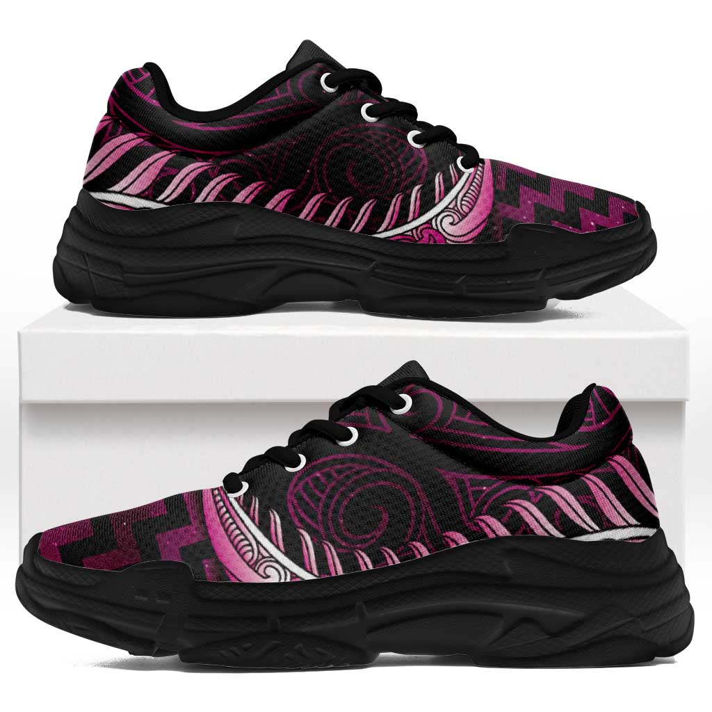 Pink Matariki New Zealand Chunky Sneakers Maori Poutama Galaxy Vibes