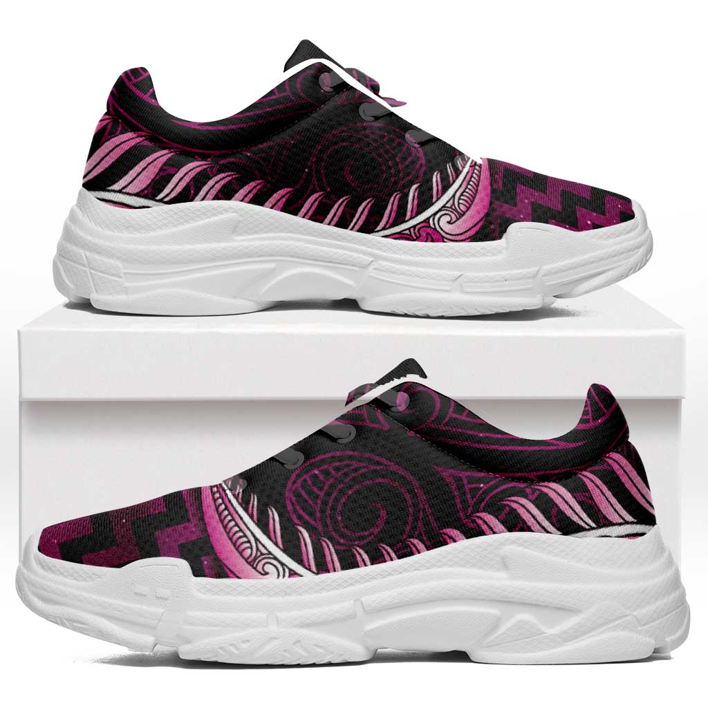 Pink Matariki New Zealand Chunky Sneakers Maori Poutama Galaxy Vibes
