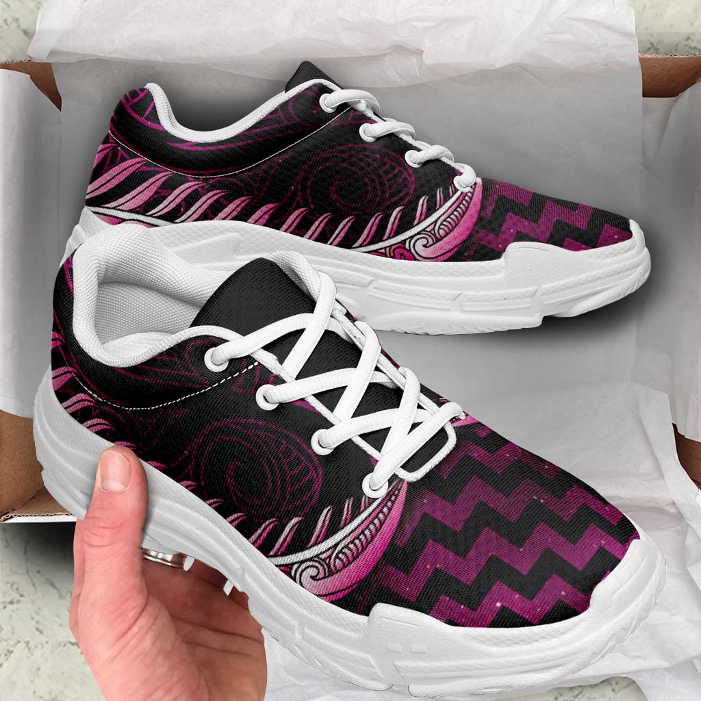 Pink Matariki New Zealand Chunky Sneakers Maori Poutama Galaxy Vibes
