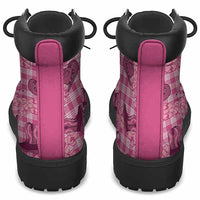 Pink Palaka Hawaii Cowboy All Season Boots Puakenikeni Lei Paniolo Papale Seamless Vibes - Polynesian Pride