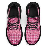 Pink Palaka Hawaii Cowboy Clunky Sneakers Puakenikeni Lei Paniolo Papale Seamless Vibes - Polynesian Pride