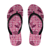 Pink Palaka Hawaii Cowboy Flip Flops Puakenikeni Lei Paniolo Papale Seamless Vibes - Polynesian Pride