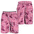 Pink Palaka Hawaii Cowboy Shorts for Men Puakenikeni Lei Paniolo Papale Seamless Vibes - Polynesian Pride