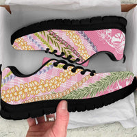 Pink Palaka Hawaii Leis Sneakers Hawaiian-plaid Elegant Tropical Vibes