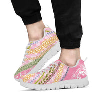 Pink Palaka Hawaii Leis Sneakers Hawaiian-plaid Elegant Tropical Vibes