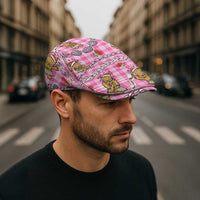 Pink Palaka Hawaii Mele Kalikimaka Jeff Hat Ohia Lehua Shell Leis Funny Gingerbread Santa - Polynesian Pride