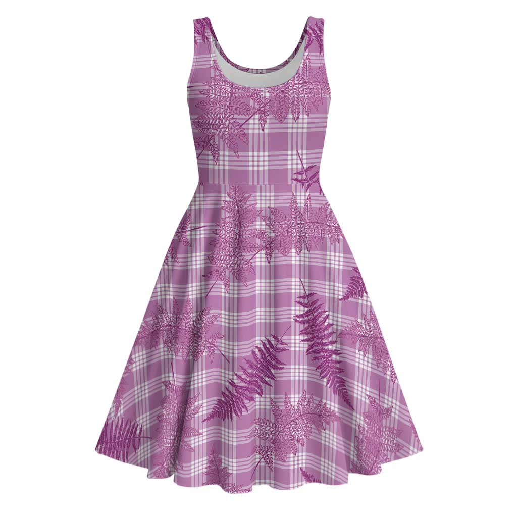 Pink Palaka Hawaii Palapalai Midi Dress Hawaiian Fern