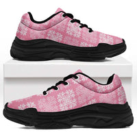 Pink Palaka Quilt Hawaii Chunky Sneakers Traditional Hawaii-plaid Pattern LT14 Pink - Polynesian Pride