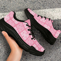 Pink Palaka Quilt Hawaii Chunky Sneakers Traditional Hawaii-plaid Pattern LT14 - Polynesian Pride
