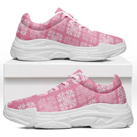 Pink Palaka Quilt Hawaii Chunky Sneakers Traditional Hawaii-plaid Pattern LT14 Pink - Polynesian Pride