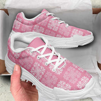 Pink Palaka Quilt Hawaii Chunky Sneakers Traditional Hawaii-plaid Pattern LT14 - Polynesian Pride