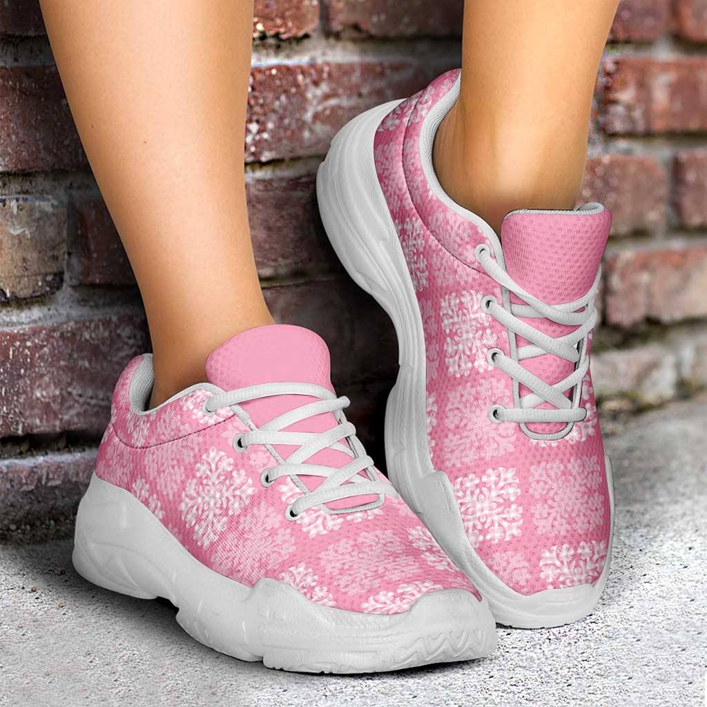 Pink Palaka Quilt Hawaii Chunky Sneakers Traditional Hawaii-plaid Pattern LT14 - Polynesian Pride