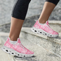 Pink Palaka Quilt Hawaii Clunky Sneakers Traditional Hawaii-plaid Pattern - Polynesian Pride