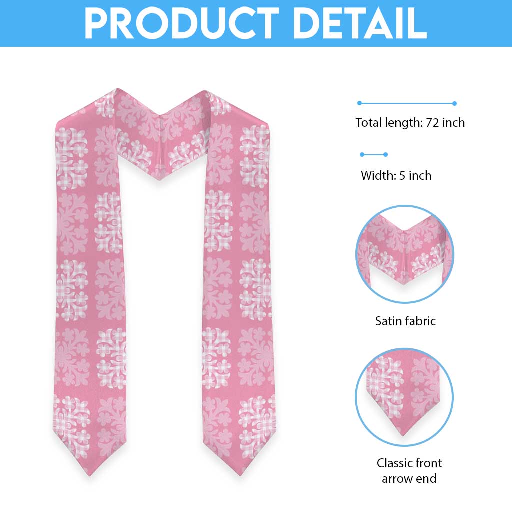 Pink Palaka Quilt Hawaii Graduation Stole Traditional Hawaii-plaid Pattern - Polynesian Pride