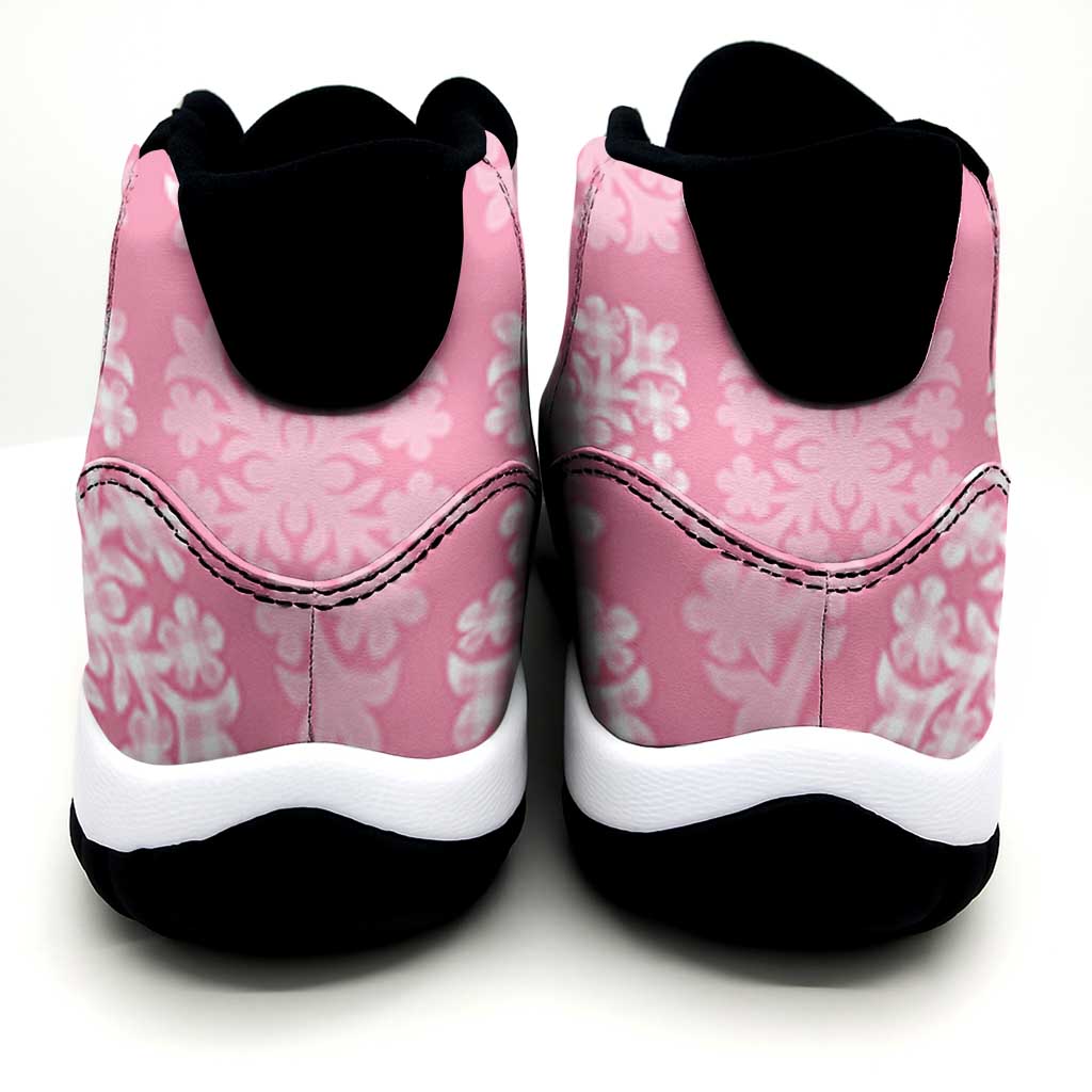 Pink Palaka Quilt Hawaii Sneakers J11 Traditional Hawaii-plaid Pattern LT14 - Polynesian Pride