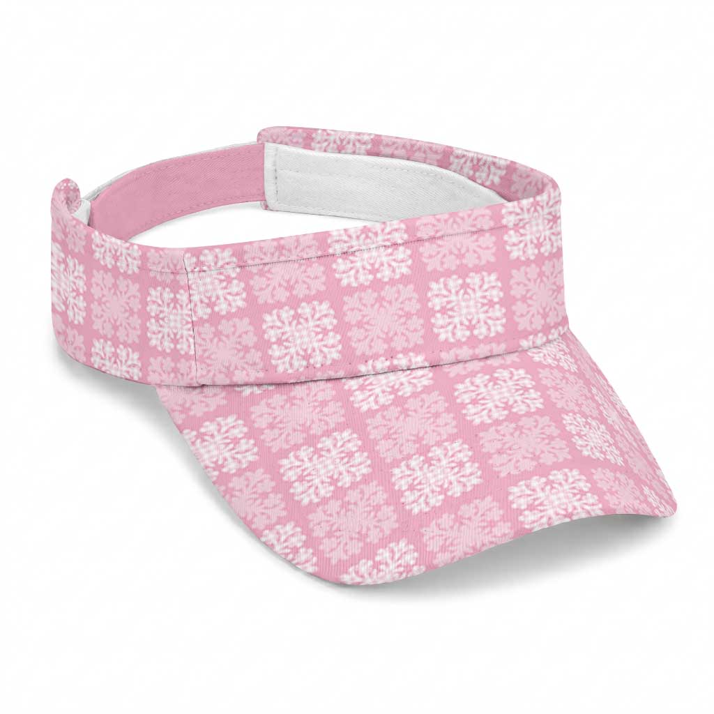 Pink Palaka Quilt Hawaii Sun Visor Cap Traditional Hawaii-plaid Pattern