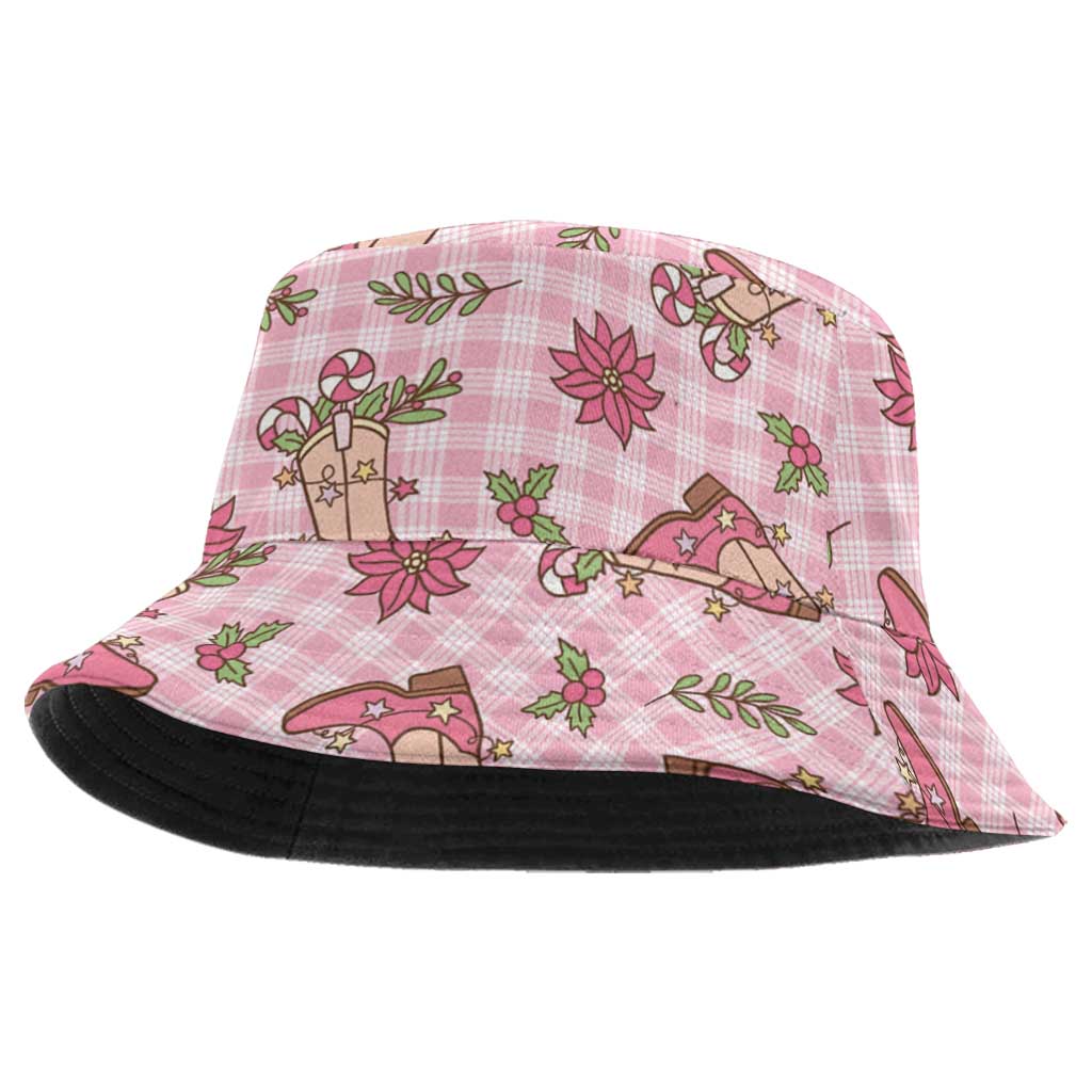 Pink Paniolo Palaka Hawaiian Cowgirl Christmas Bucket Hat - Polynesian Pride