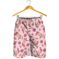 Pink Paniolo Palaka Hawaiian Cowgirl Christmas Shorts for Men - Polynesian Pride