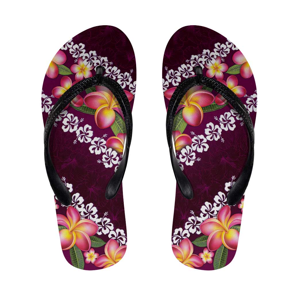 Pink Polynesia Flip Flops Plumeria Hibiscus Tropical Vibes - Polynesian Pride