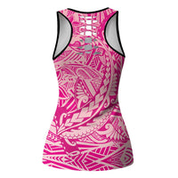 Pink Polynesia Hollow Tank Top Hawaiian Tribal Hammerhead Shark Tattoo LT14 - Polynesian Pride