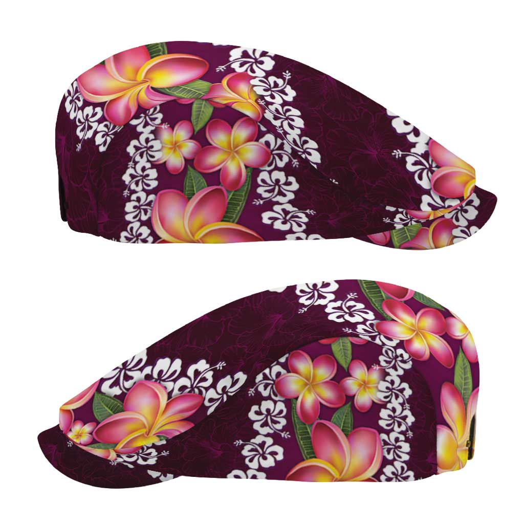 Pink Polynesia Jeff Hat Plumeria With Hibiscus Pattern Tropical Vibes - Polynesian Pride