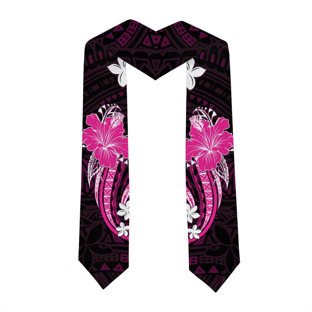 Pink Polynesian Pattern With Tropical Flowers Graduation Stole LT05 - Polynesian Pride