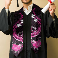 Pink Polynesian Pattern With Tropical Flowers Graduation Stole LT05 - Polynesian Pride