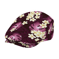 Pink Tropical Hawaii Jeff Hat Seamless Monstera Plumeria Hawaiian Pattern - Polynesian Pride