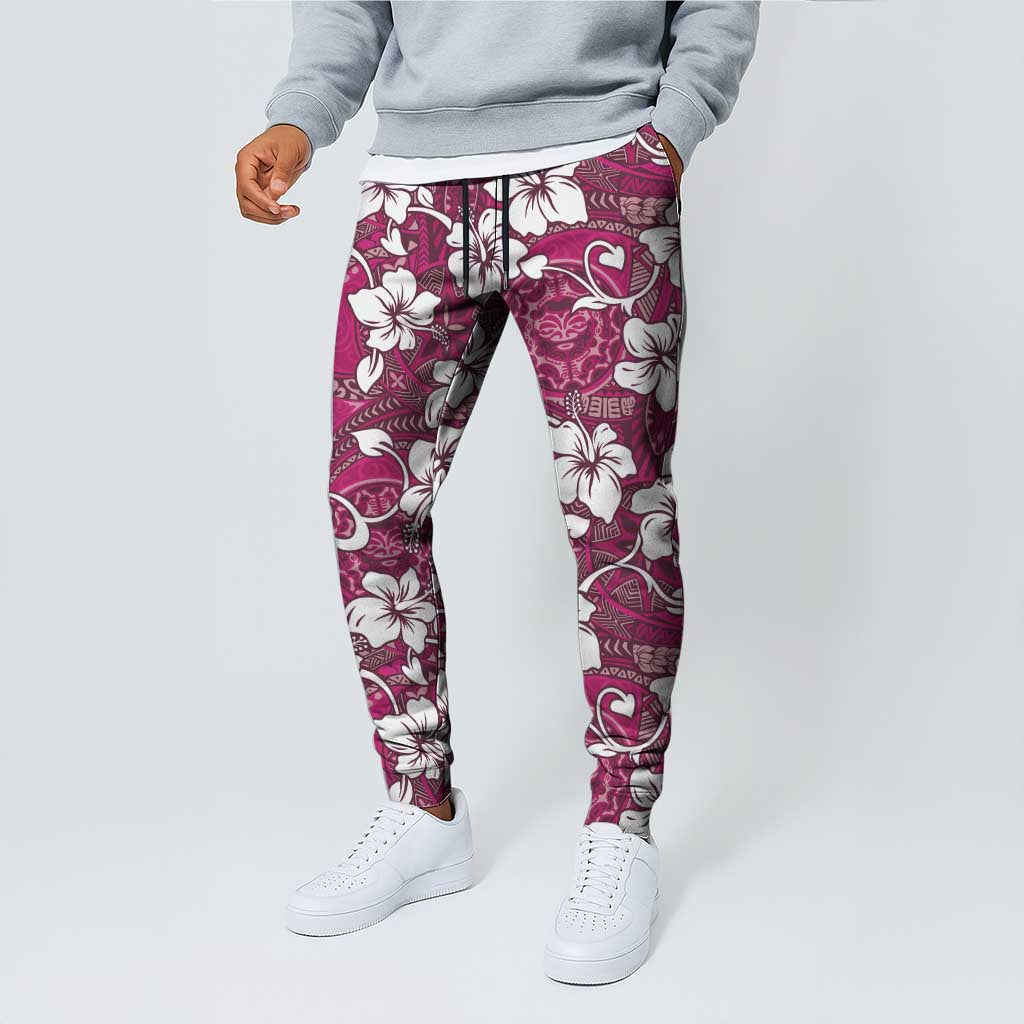 Piqi Bula Fiji Jogger Pants Fijian Tapa Seamless Hibiscus - Polynesian Pride