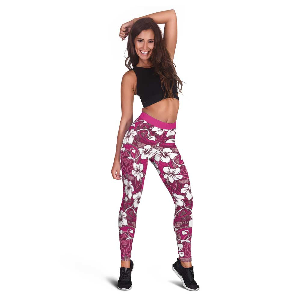Piqi Bula Fiji Leggings Fijian Tapa Seamless Hibiscus - Polynesian Pride